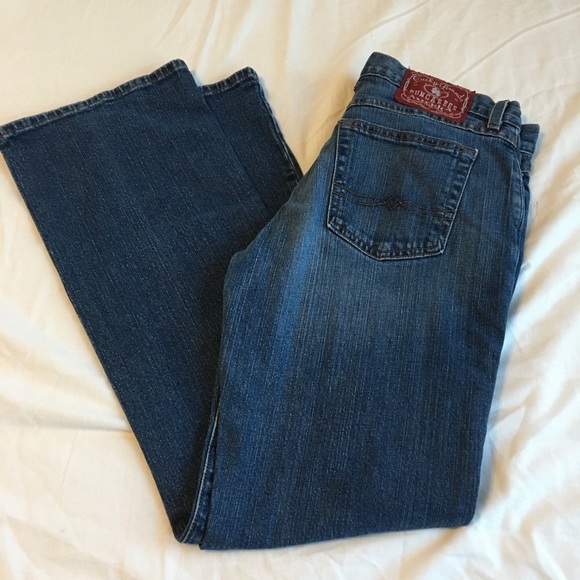 Lucky Brand Denim - VTG 90s Lucky Brand Red Label Mid Rise Flare Dungarees, 10